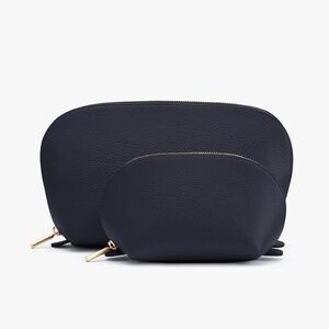 Cuyana Travel Case Set in Navy Blue